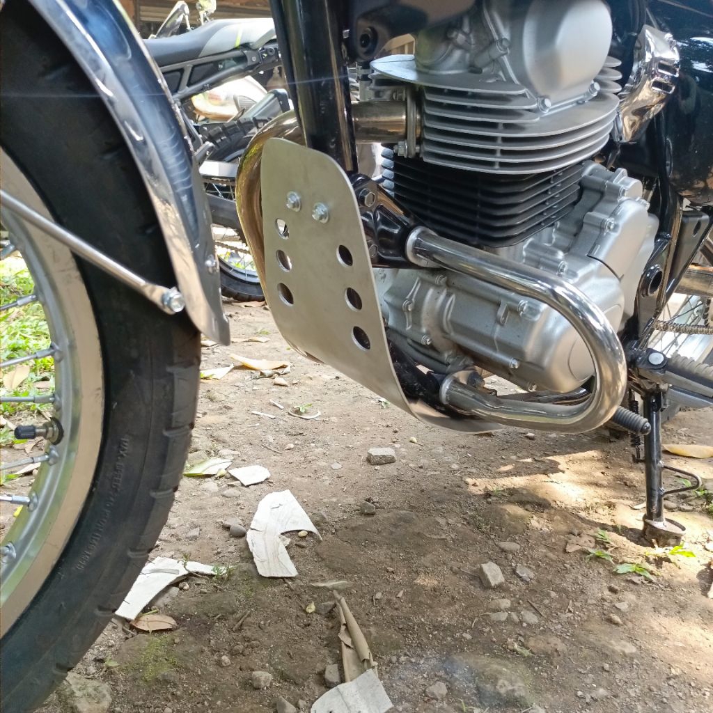 skitplat Kawasaki meguro w230 pelindung mesin meguro w230 s1