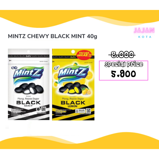Mintz Chewy Black Mint Black Lemon 40 gram