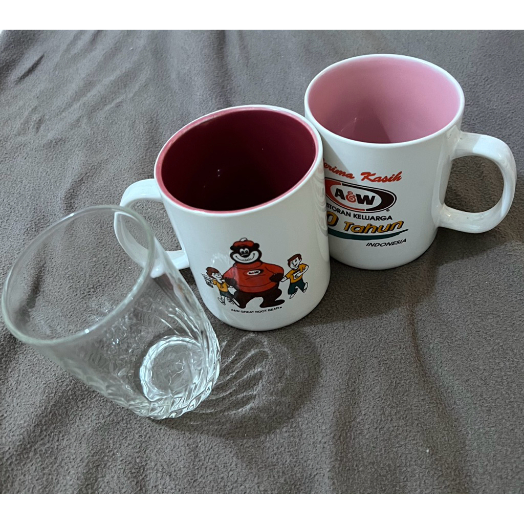 [NEW] Mug gelas kaca putih motif random - gelas beling belimbing gelas warung gelas kaca bening mura