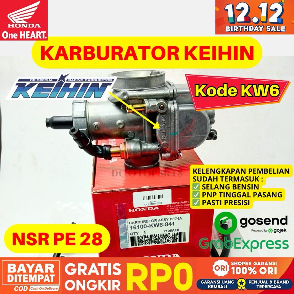 KW6 KARBURATOR NSR PE 28 KEIHIN ORIGINAL AHM HONDA, KARBURATOR ORIGINAL NSR PE 28, KARBURATOR NSR PE