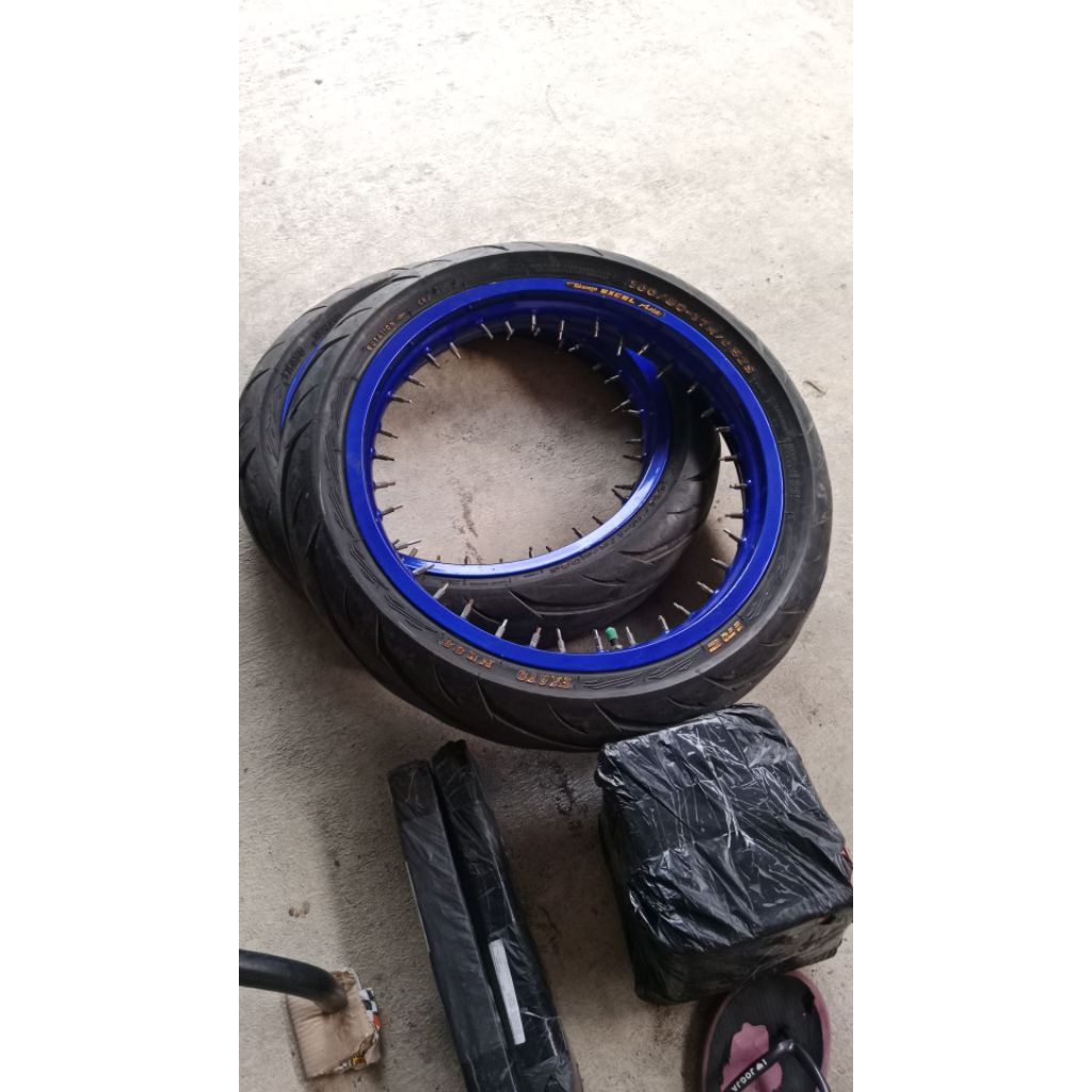 velg set ban depan belakang bekas klx bf hole 36