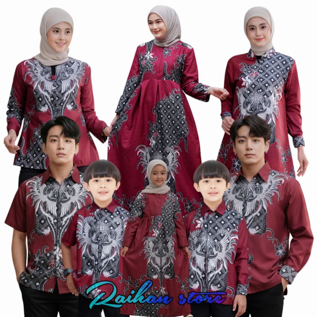 Baju Batik Couple Keluarga Kekinian Batik Couple Keluarga gamis batik Kondangan Terbaru Lebaran
