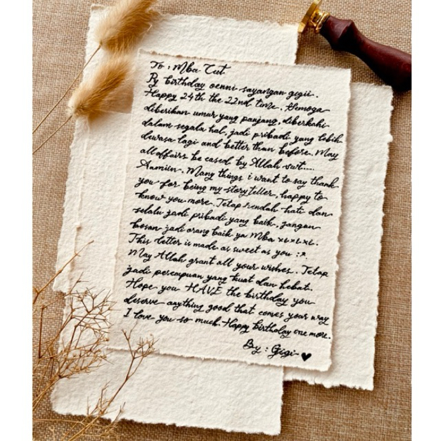 Jasa Tulis Surat - Surat Aesthetic - Hand Lettering - Modern Calligraphy - Custom Surat - Surat Cint