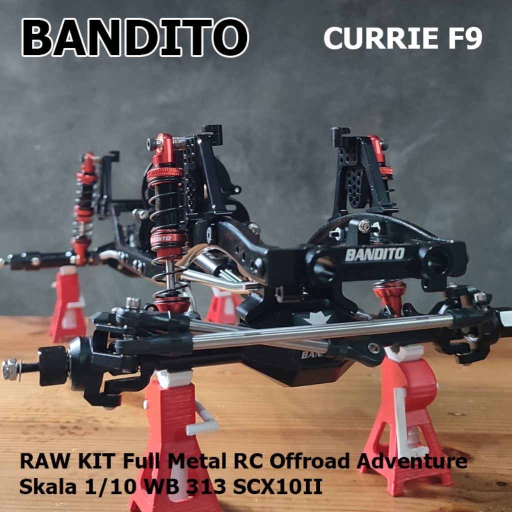BANDITO KIT RC Adventure SCX10II Full Metal V5 CURRIE F9 Skala 1/10 313mm for KYX Freemen RGT MN222 