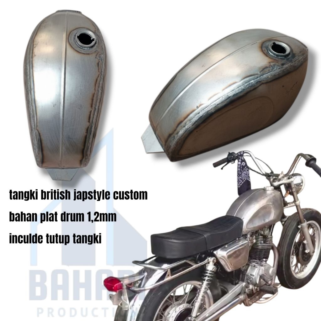Tangki British,Japstyle,Triumph Bahan Plat Drum Tebal 1,2mm (free tutup tanki)