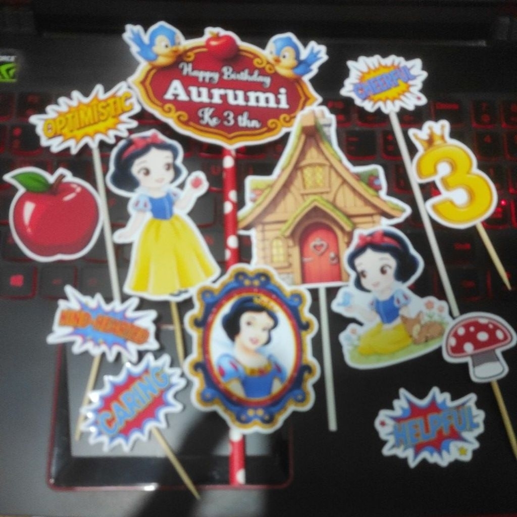cake topper hiasan kue snow white putri salju 061225sw