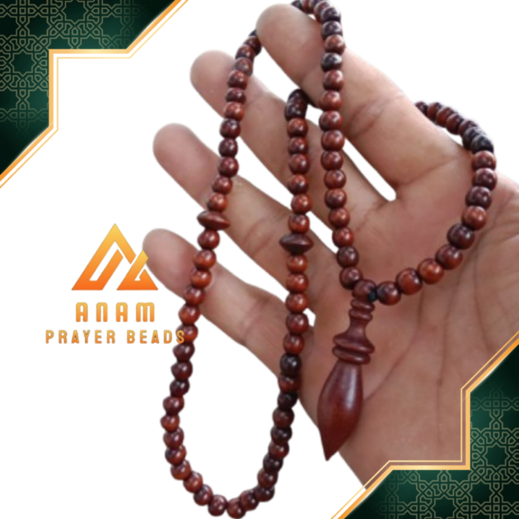 Kalung tasbih kayu stigi asli 99 butir size 6mm