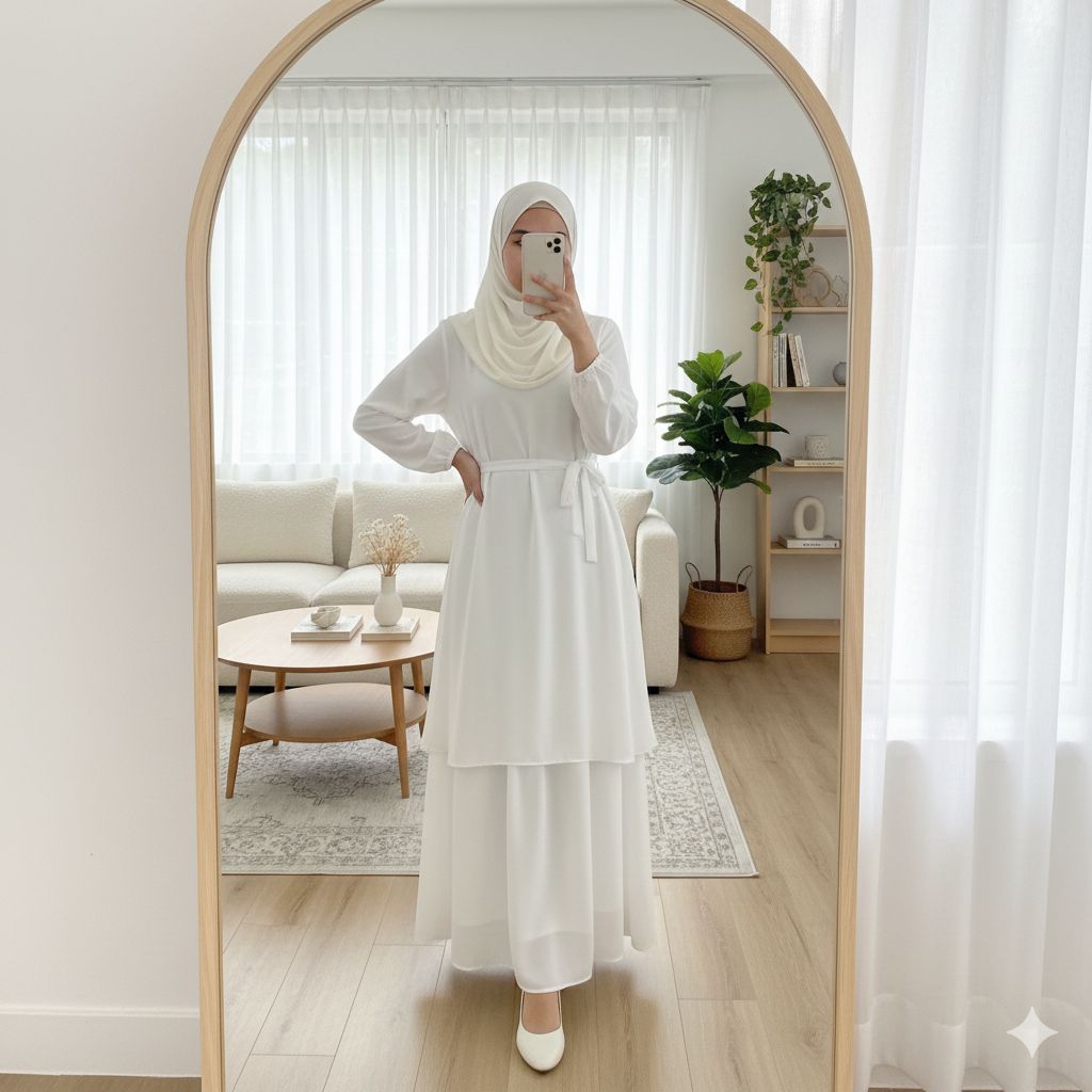Gamis Malaysia Dewasa Ceruty Babydoll Terbaru Ld 100 - Ld 130 Full Puring Real Pick