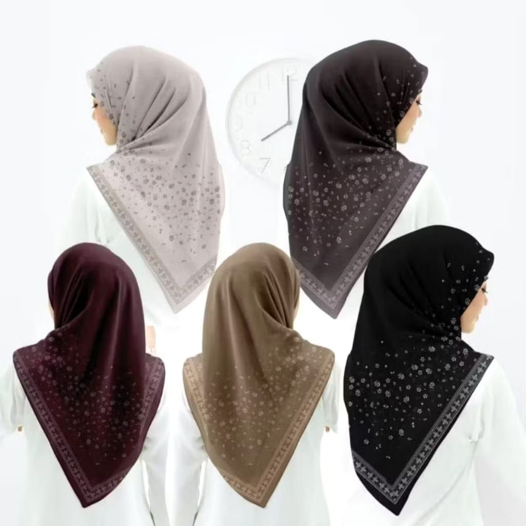 Azzahra - hijab segi empat Voal Motif premium Series Dyara