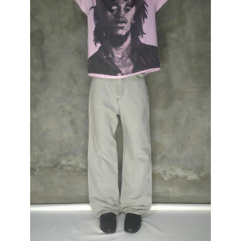 Ozbridge Basic Grey Baggy Jeans