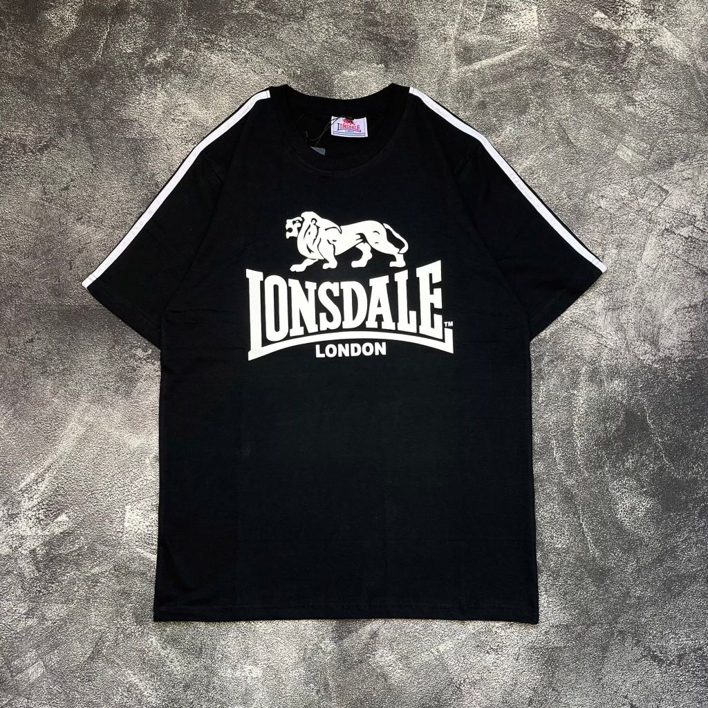 LONSDALE T-Shirt Kaos Branded Lengan Pendek Cotton Combed 24s Super Premium Original Quality Ukuran 