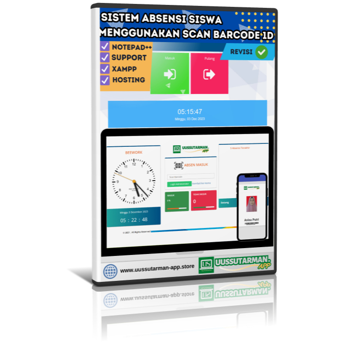 Aplikasi Absensi Siswa dan guru dengan Barcode Berbasis Web bisa online atau offline