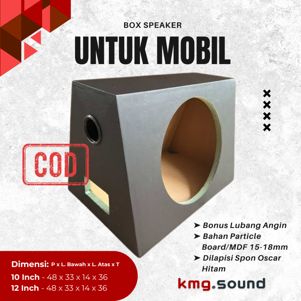 Box Speaker Aktif Untuk Mobil 10 12 In Inch Lapis Spon Oscar
