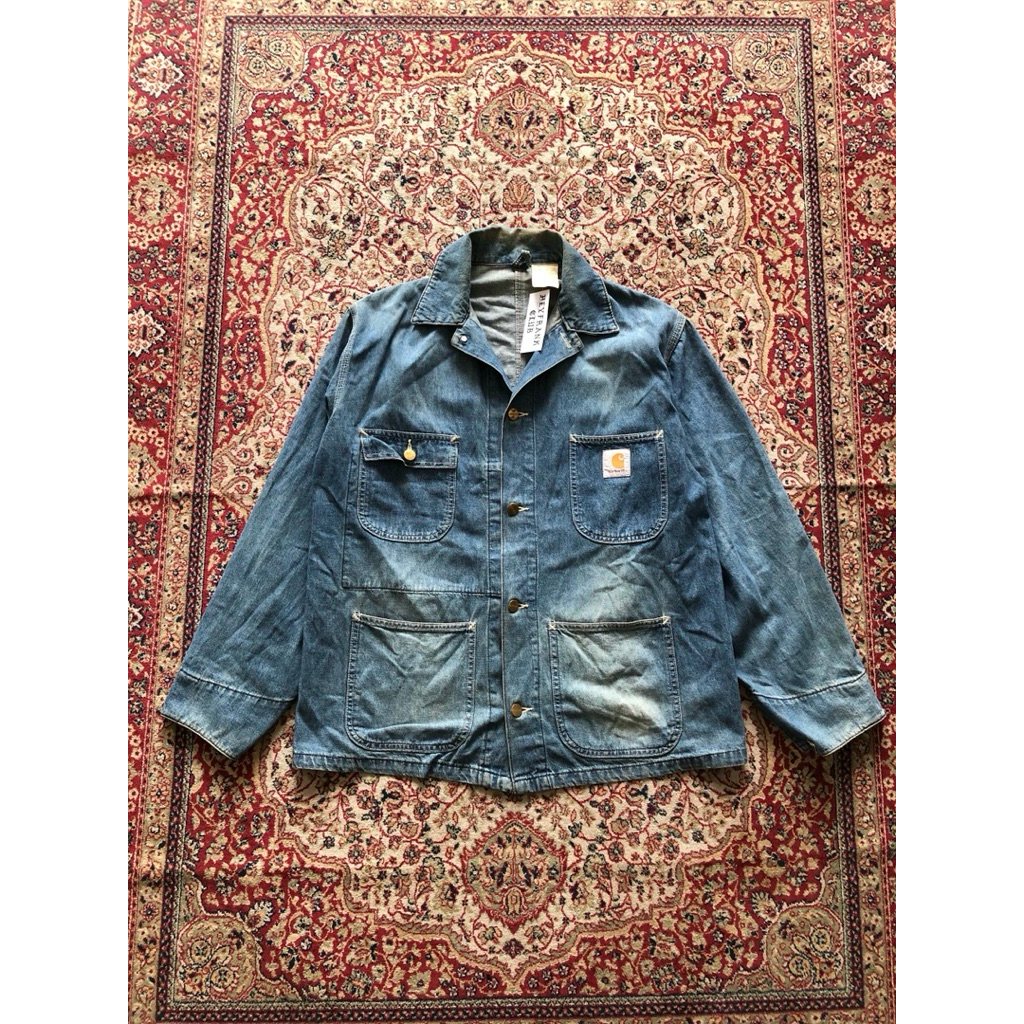 Vintage carhartt chore coat washed denim jacket CARHARTT USA vintage denim H637