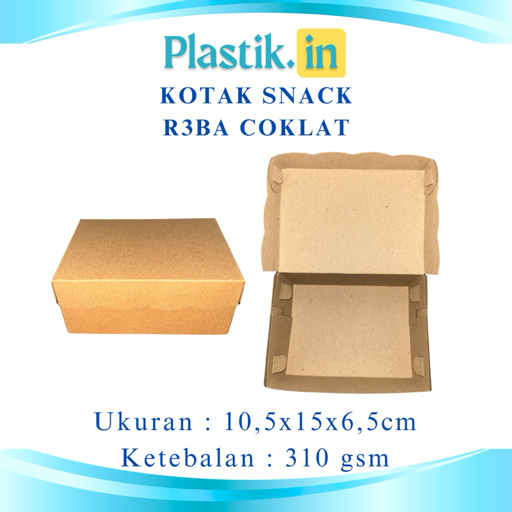 Kotak Snack R3 BA | Snack Box Cokelat | Dus Jajan | Ukuran 15x10,5x6,5cm
