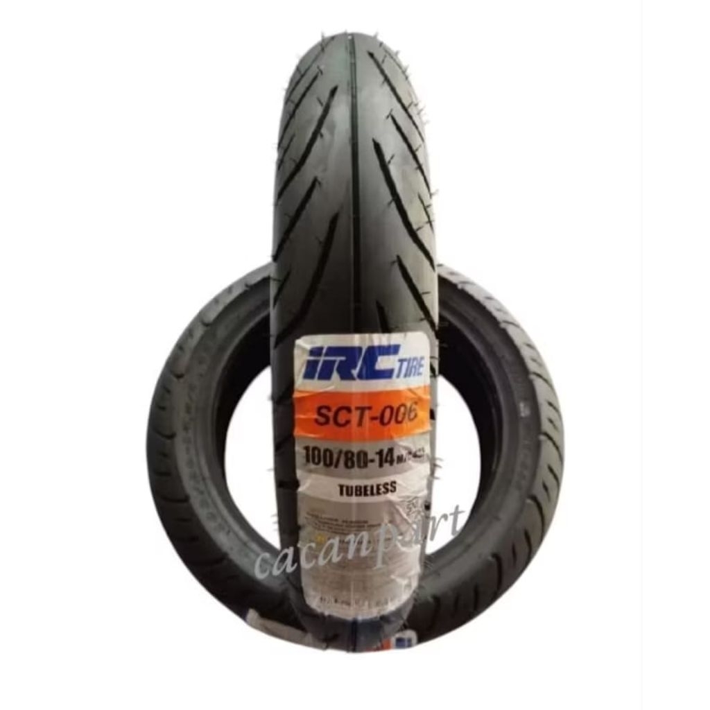 BAN TUBLES ULURAN 100/80-14 MEREK IRC SCT-006 BAN DEPAN PCX 150 PCX OLD VARIO 160 ORIGINAL IRC PT.GA