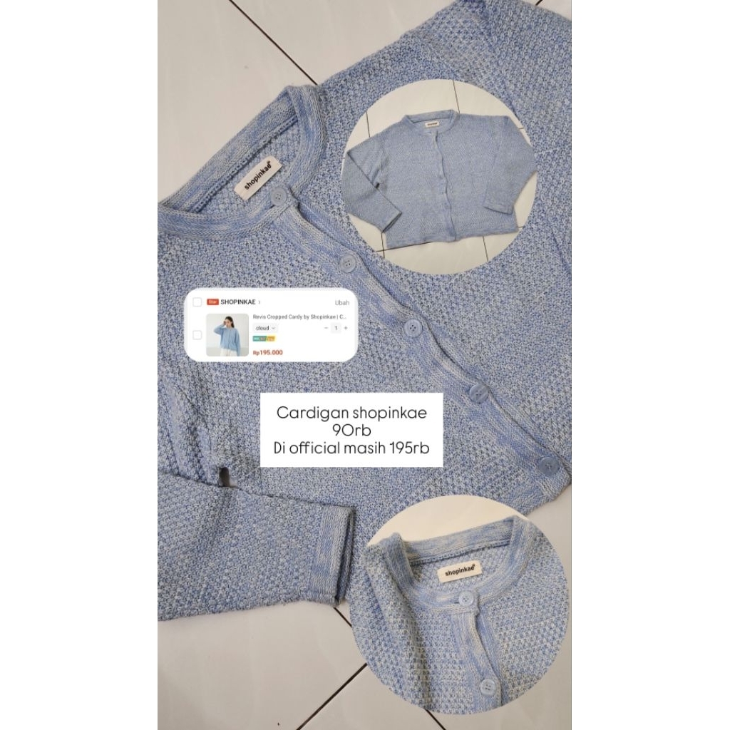 Preloved Cardigan Shopinkae soft blue/cloud
