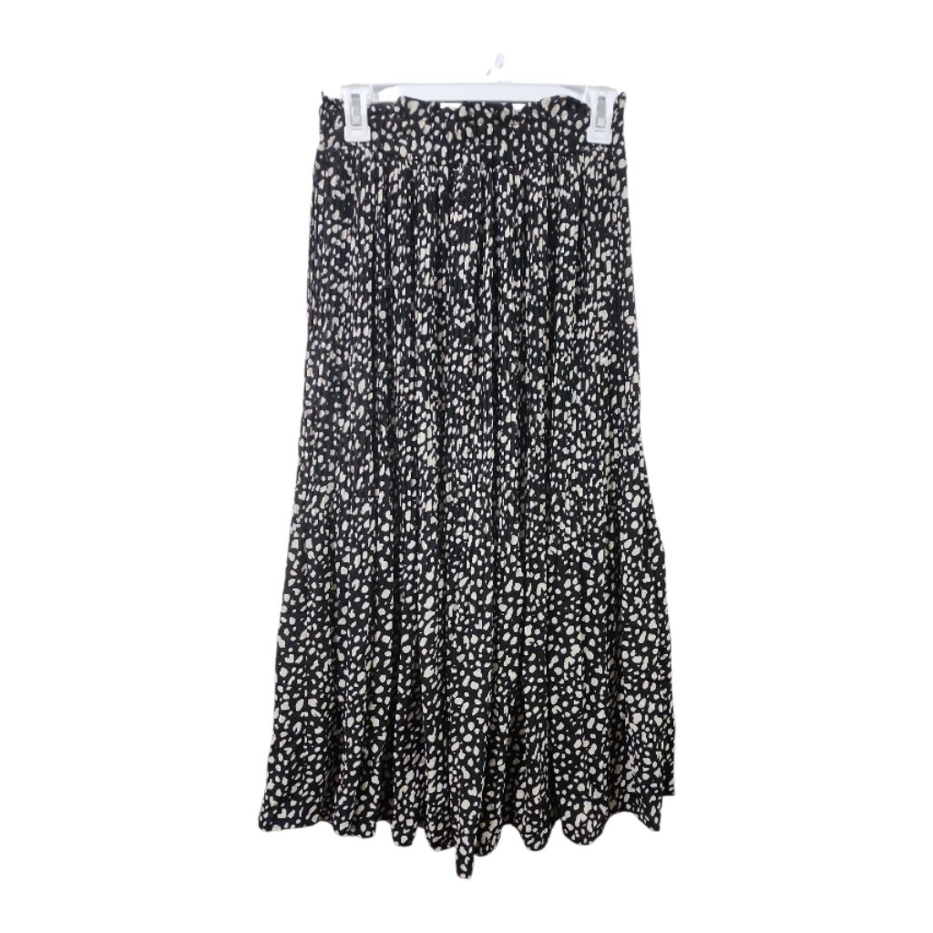 Rok Panjang Flare Maxi Skirt Aksen Lipit Plisket Pleats Motif Totol Macan Leopard Brand Radarista Je