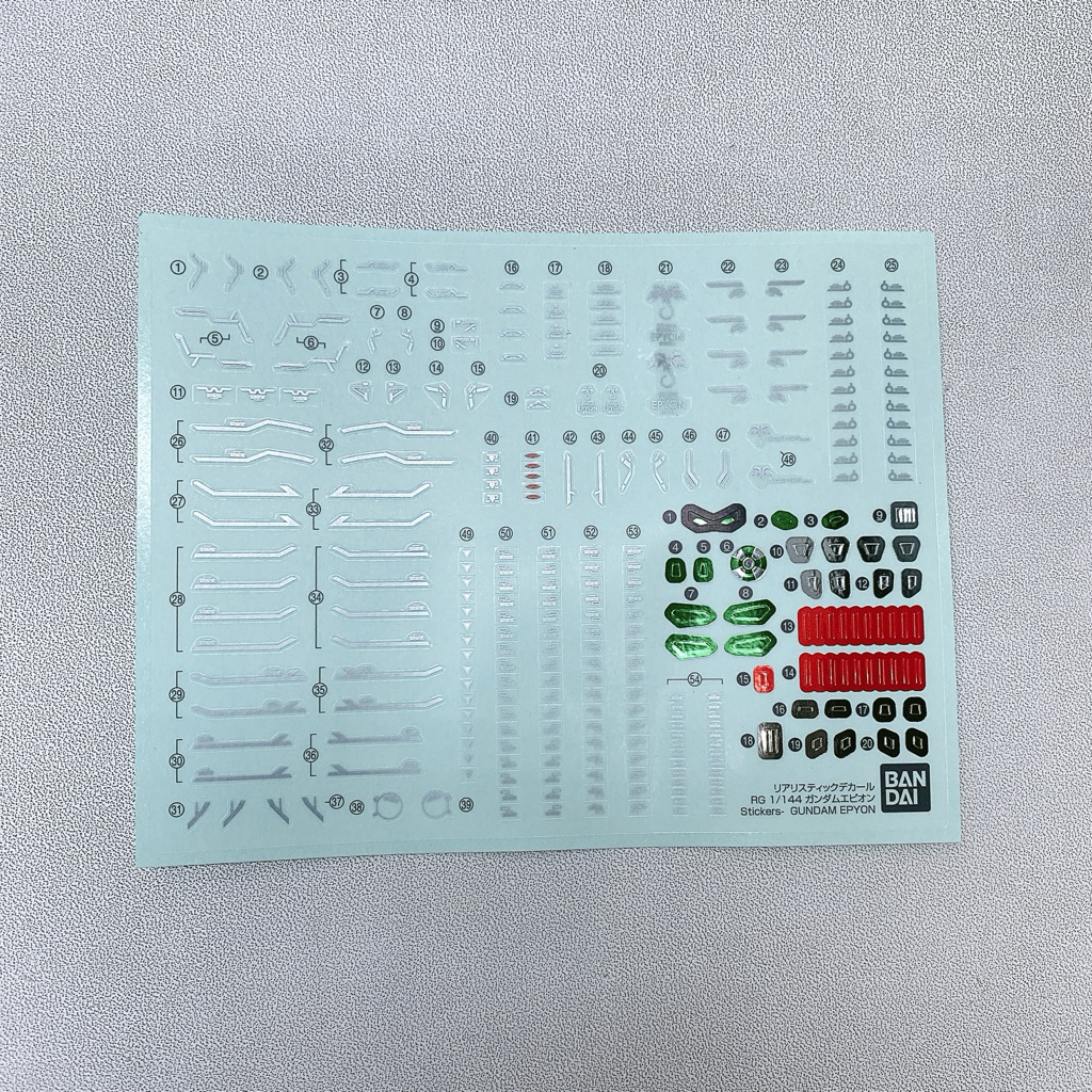Bandai RG Gundam Epyon Part Realistic Decal