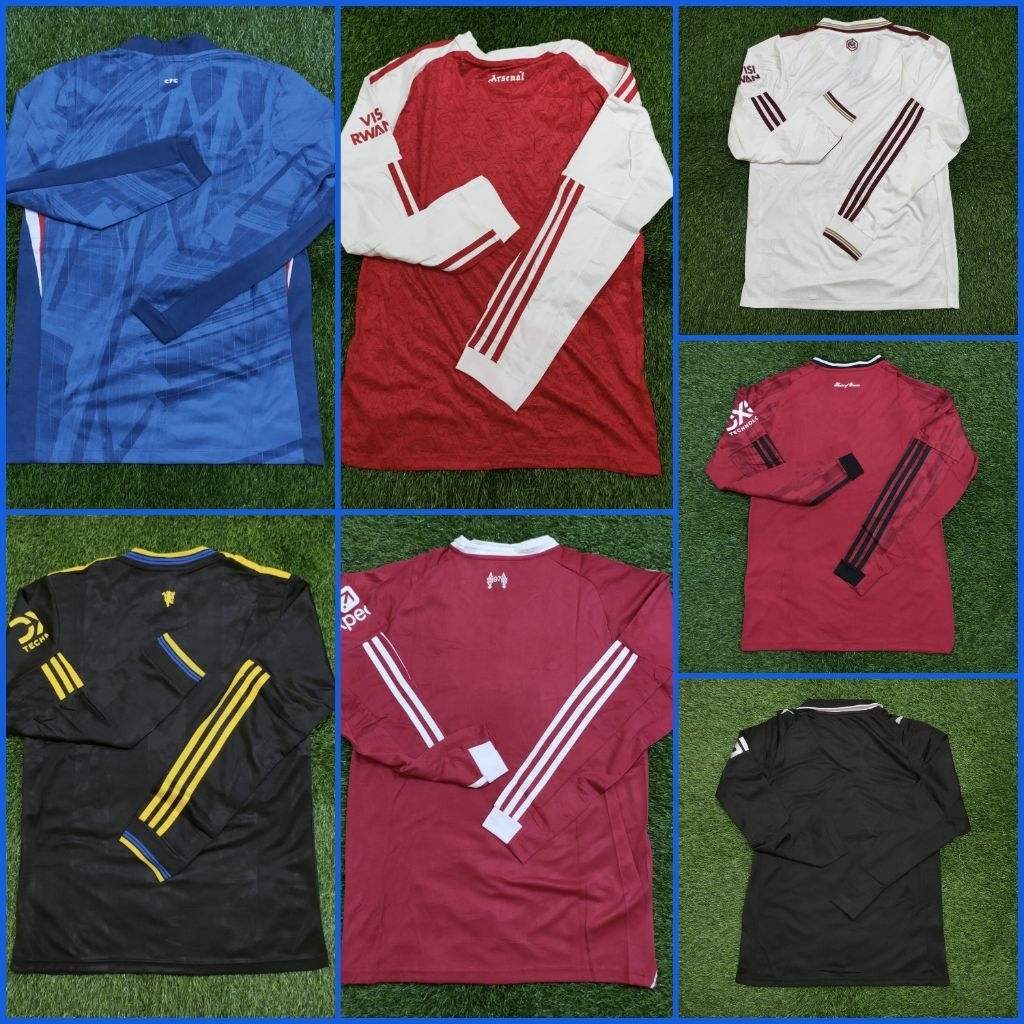 JERSEY BOLA LENGAN PANJANG LONGSLEEVE LS CLUB LIGA INGGRIS SPANYOL ITALIA PRANCIS INDONESIA HOME AWA