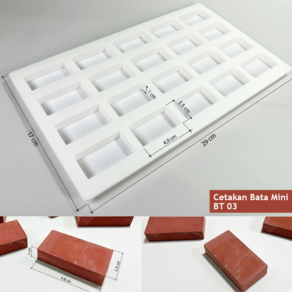 Cetakan Bata mini BT03 / Cetakan Minibrick / Cetakan Bata Silikon / Cetakan Batako