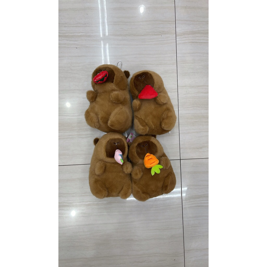 Boneka Capybara Fruits (bisa ditarik dan ada getar)
