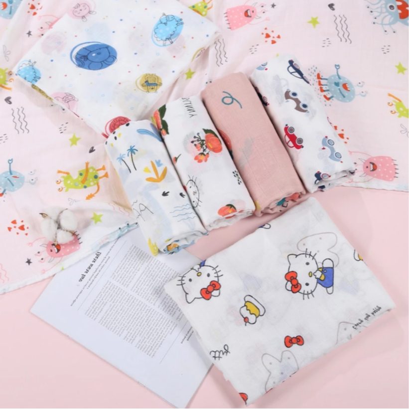 bedong jumbo bahan katun muslin lembut adem nyerap keringat multifungsi swaddle blanket baby newborn