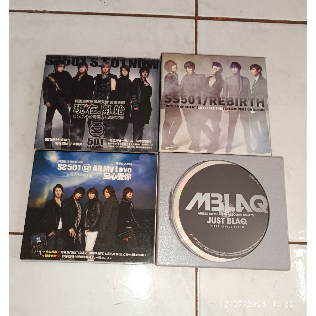cd SS501-S. T. 01 Now (cd + dvd) / SS501-Rebirth (cd + dvd) / SS501-All My Love / MBLAQ-Just Blaq