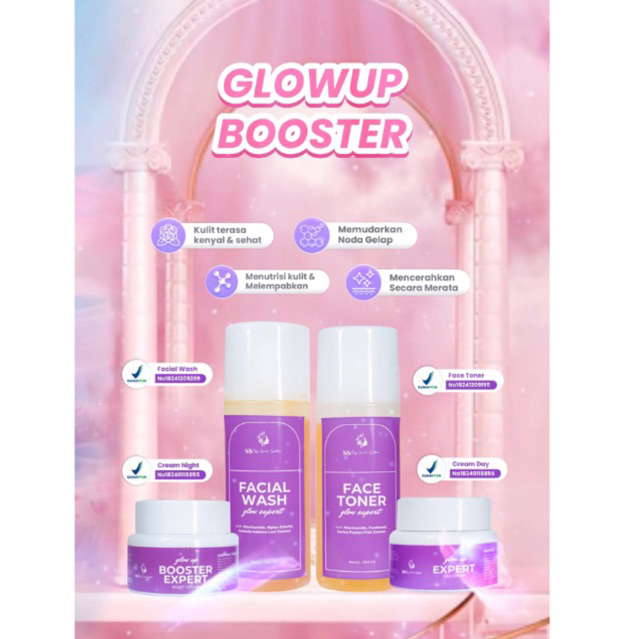 Paket Glow Up Full BPOM Booster Expert Series Terbaru BY SS Glow Up Sarah Sartika