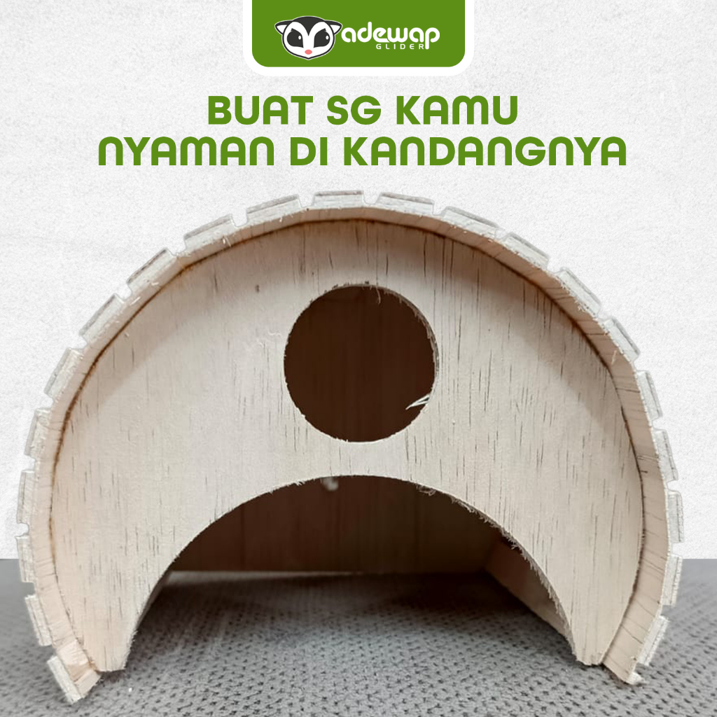 ADEWAP GLIDER Mini House Rumah Sugar Glider  Bentuk Kubah Tempat Bersembunyi Bermain Sugar Glider Hamster