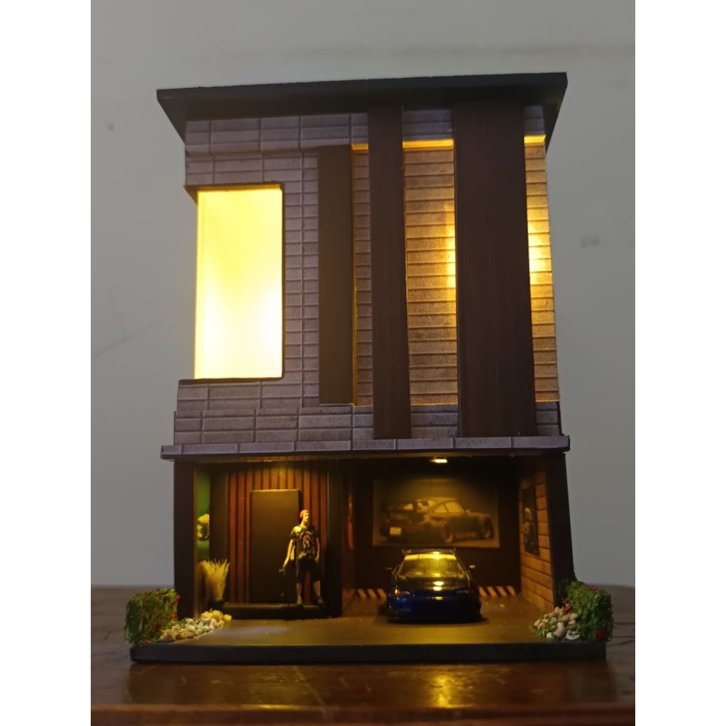 Diorama rumah garasi N3 skala 64