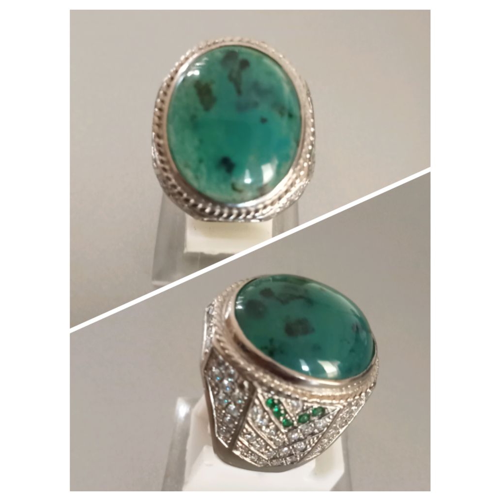 Cincin Batu Bacan Natural Totol