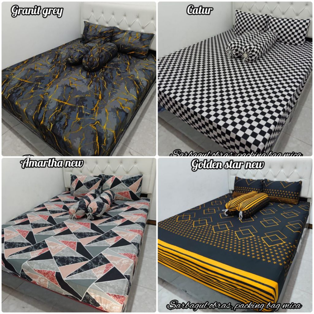 SPREI KARET MOTIF ABSTRAK CATUR POLKA AESTHETIC