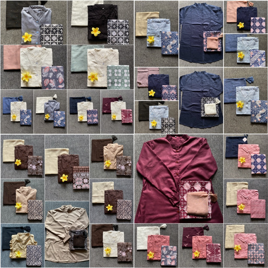 SETELAN BAJU SANTRI WANITA 3in1  ( baju + kerudung + sarung batik) NYAMAN DAN SOPAN