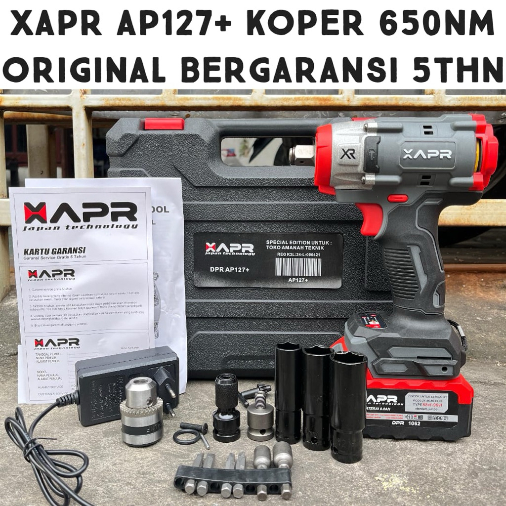 APR AP127+ impact wrench bor pembuka baut 650nm baut motor roda cvt