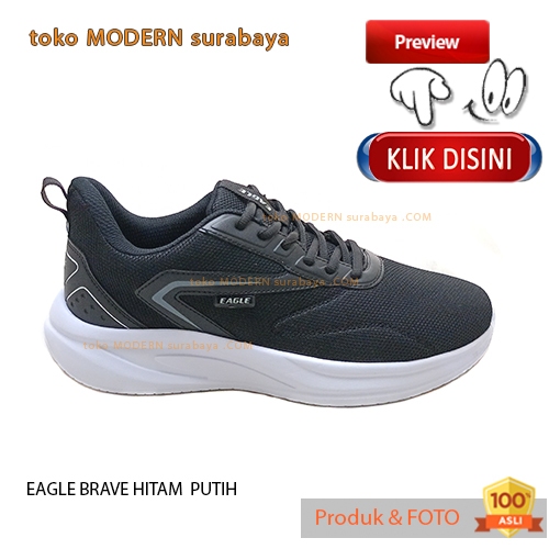 Terbaru Sepatu sekolah Pria casual tali EAGLE BRAVE HITAM / PUTIH