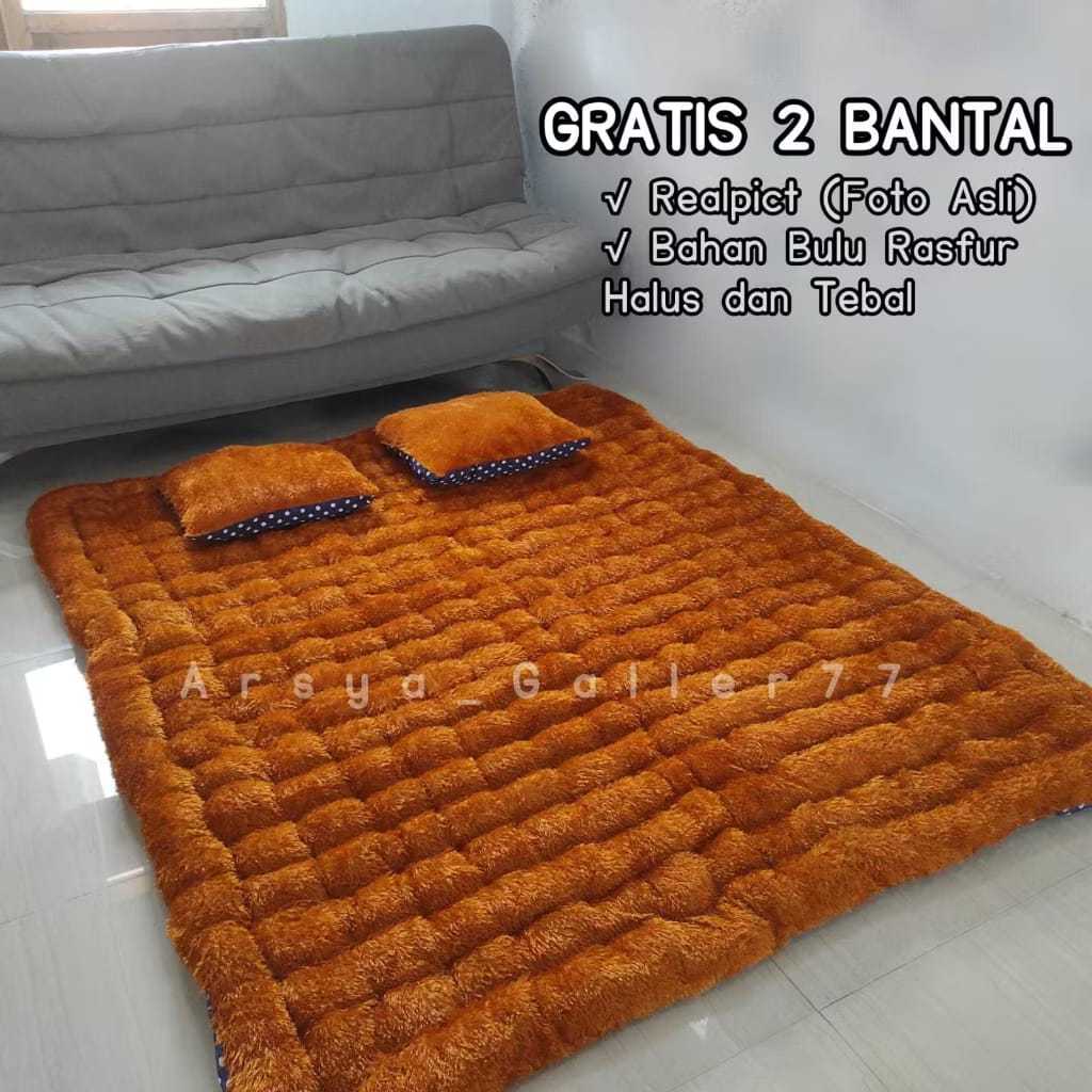 Kasur Bulu Rasfur Bonus 2 Bantal Empuk Kasur Anak Cimol