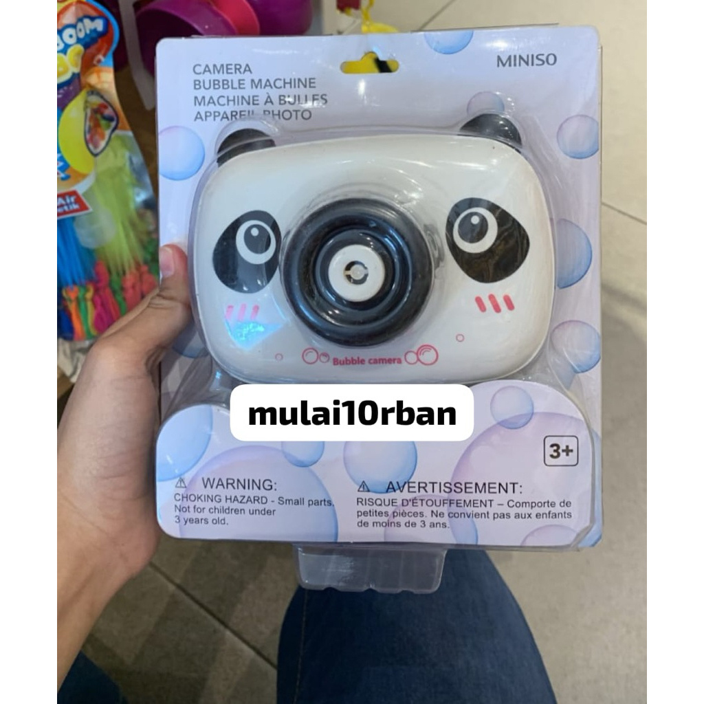 miniso camera bubble machine panda mainan kamera gelembung air kamera balon air