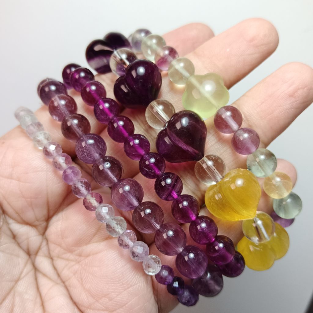 Fluorite Gemstone gelang Batu Alam asli