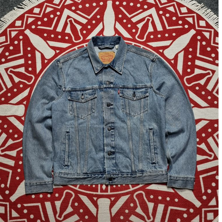 Trucker jacket denim snap button 4582 501 new taq lebel