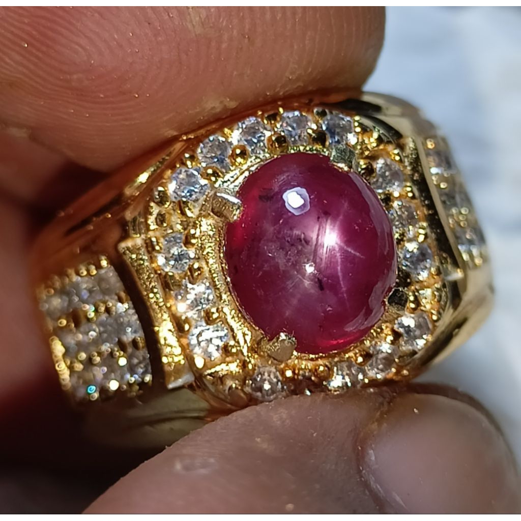 BATU PERMATA RUBY STAR NATURAL 100%ORI