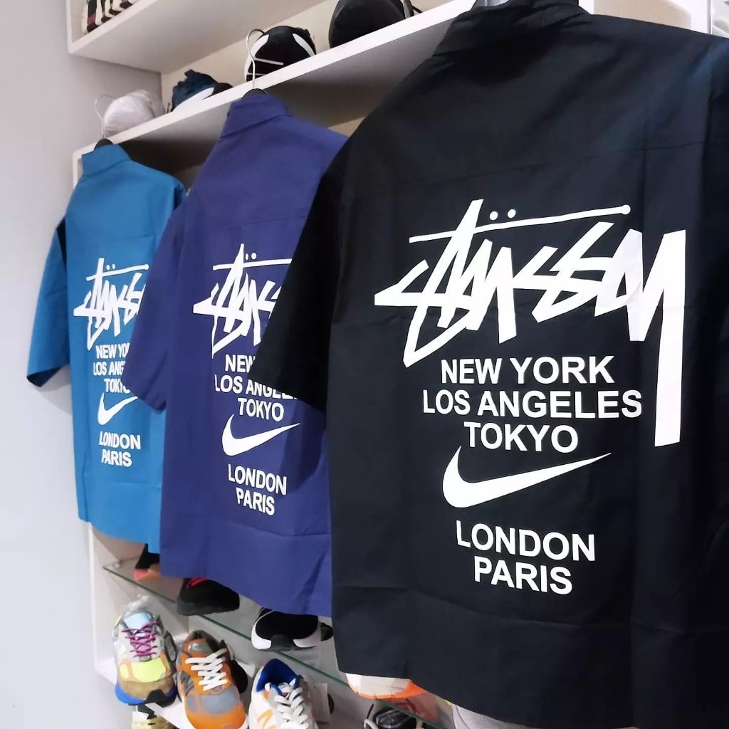 Kemeja Stussy X Nike Import Mirror Fulltag
