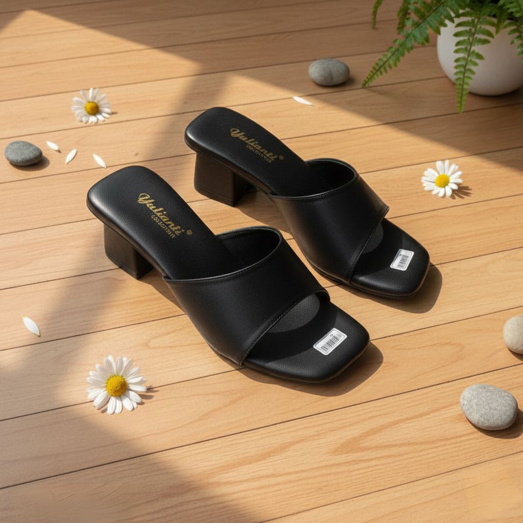 Yuliyanti_shop Sandal heels wanita hak 5cm Sandal wanita heels slop mpuk Sandal wanita heels hak tah
