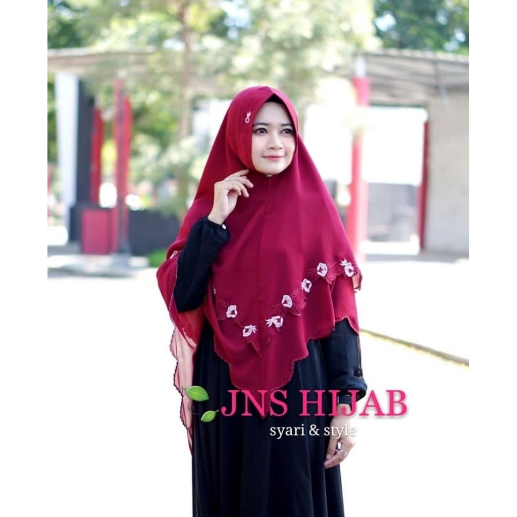SABANA HIJAB-KHIMAR MALIKA-HIJAB CERUTY BORDIR KELILING-JILBAB KERUDUNG SYARI BORDIR