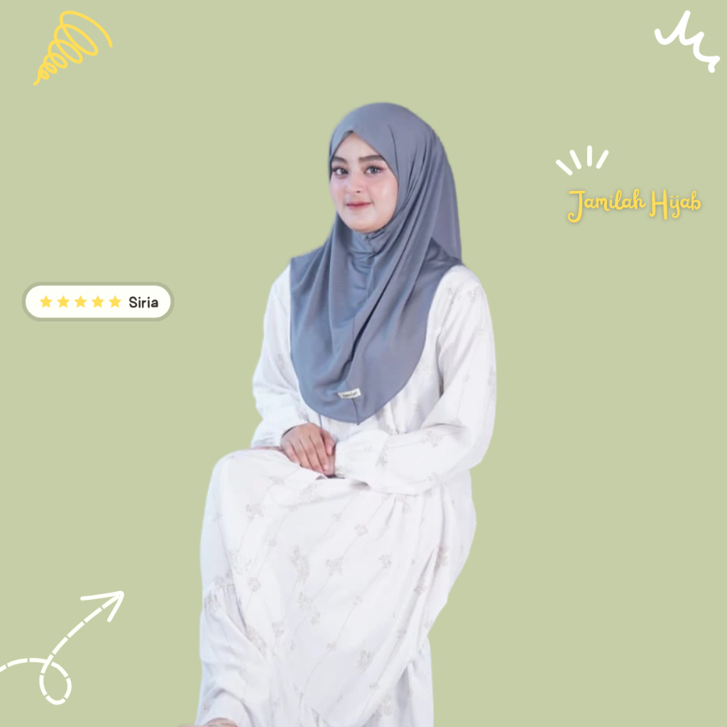 JAMILAH HIJAB - SIRIA - Hijab Instan Daily Bergo Instan Non Ped Size M Bergo Simple Casual