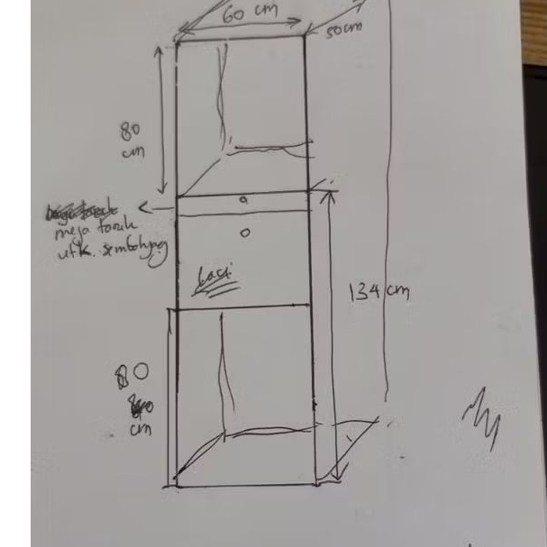 Meja Altar Sembahyang Minimalis Jati Custom
