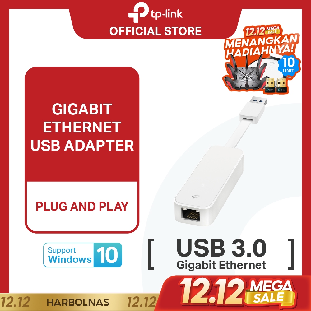 TP-Link UE300 | Gigabit Ethernet Network Adapter | USB 3.0  | LAN RJ45 Adapter | Ethernet Converter
