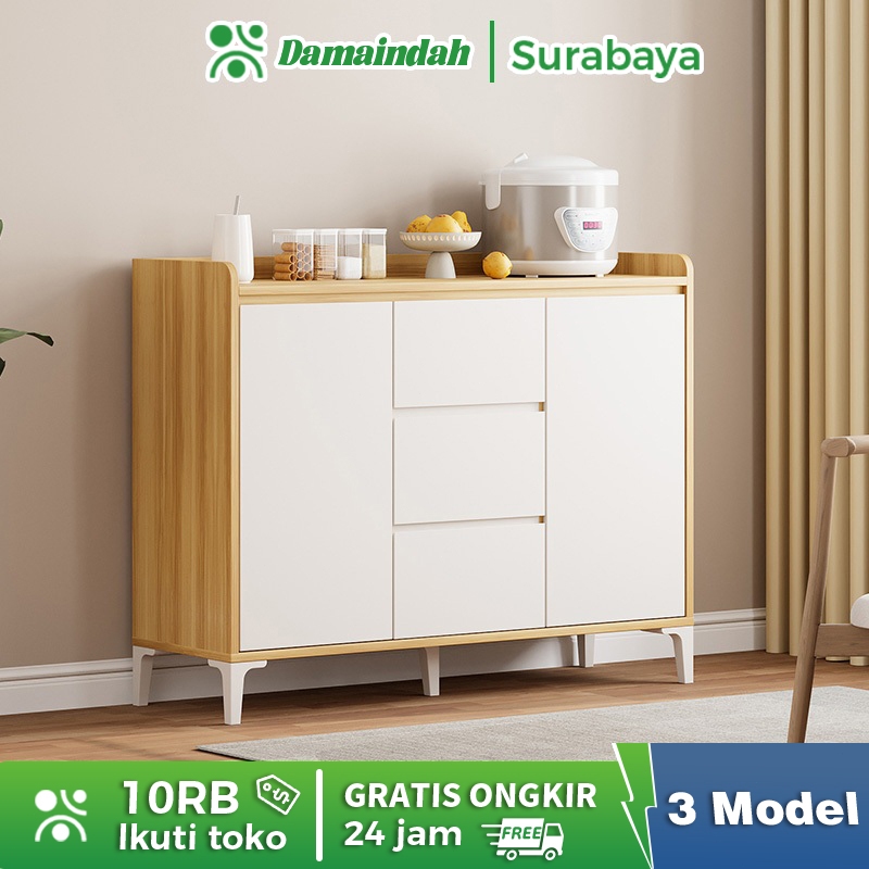 Damaindah Bufet Lemari Penyimpanan Kayu / Lemari Dapur Kayu / Lemari Dapur dengan Pintu / Lemari Pir