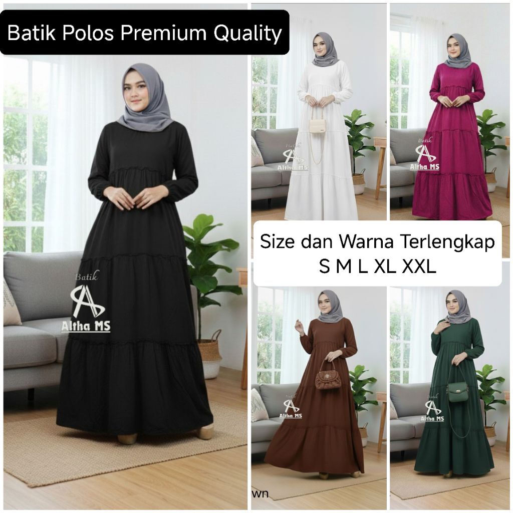 Gamis Twill Polos Ori Bahan Tebal Premium Susun Canda Rempel Daster Twil Abstrak Pelangi Murah