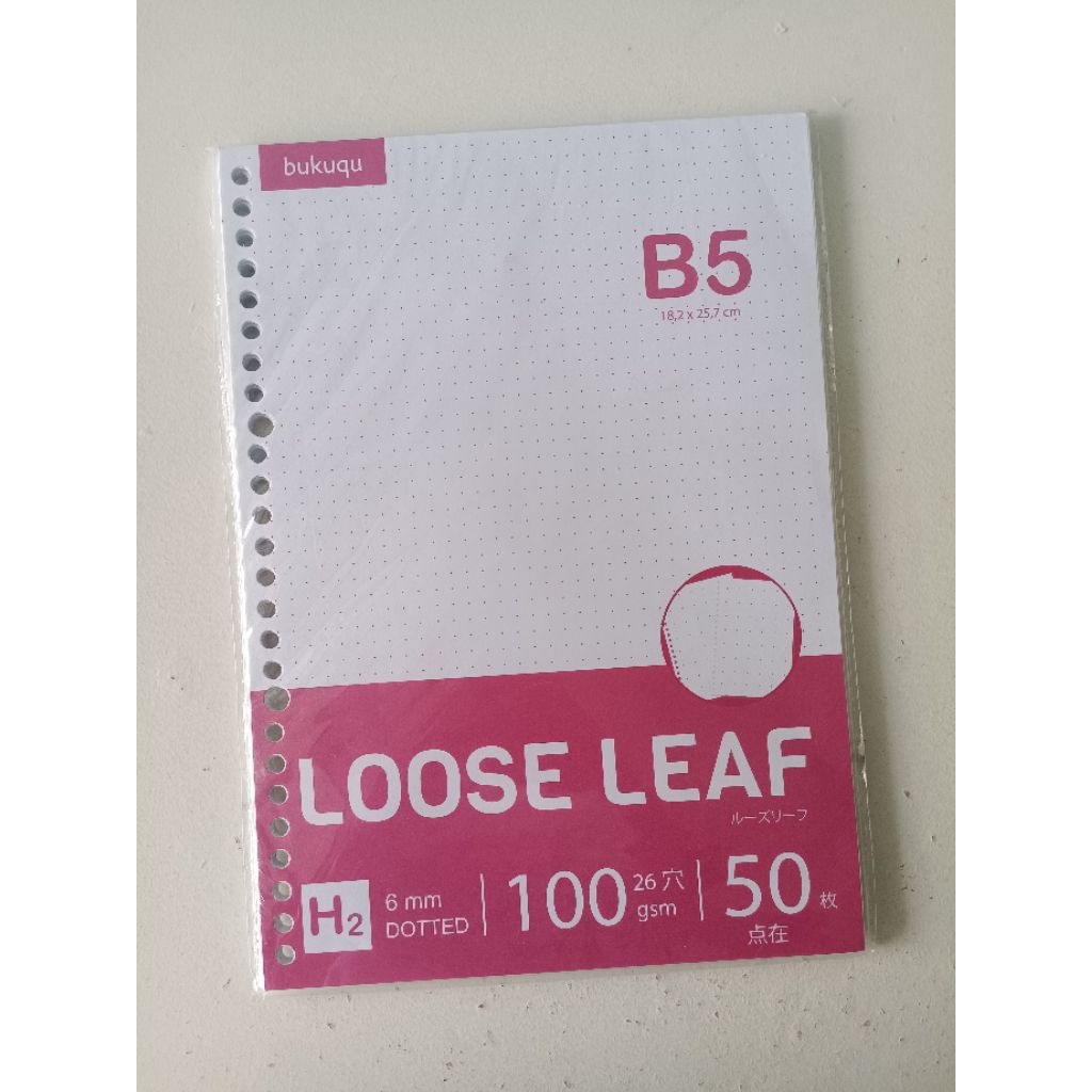 (Preloved) Loose Leaf B5 Dotted - HVS 100 Gsm - Kertas Binder by bukuqu